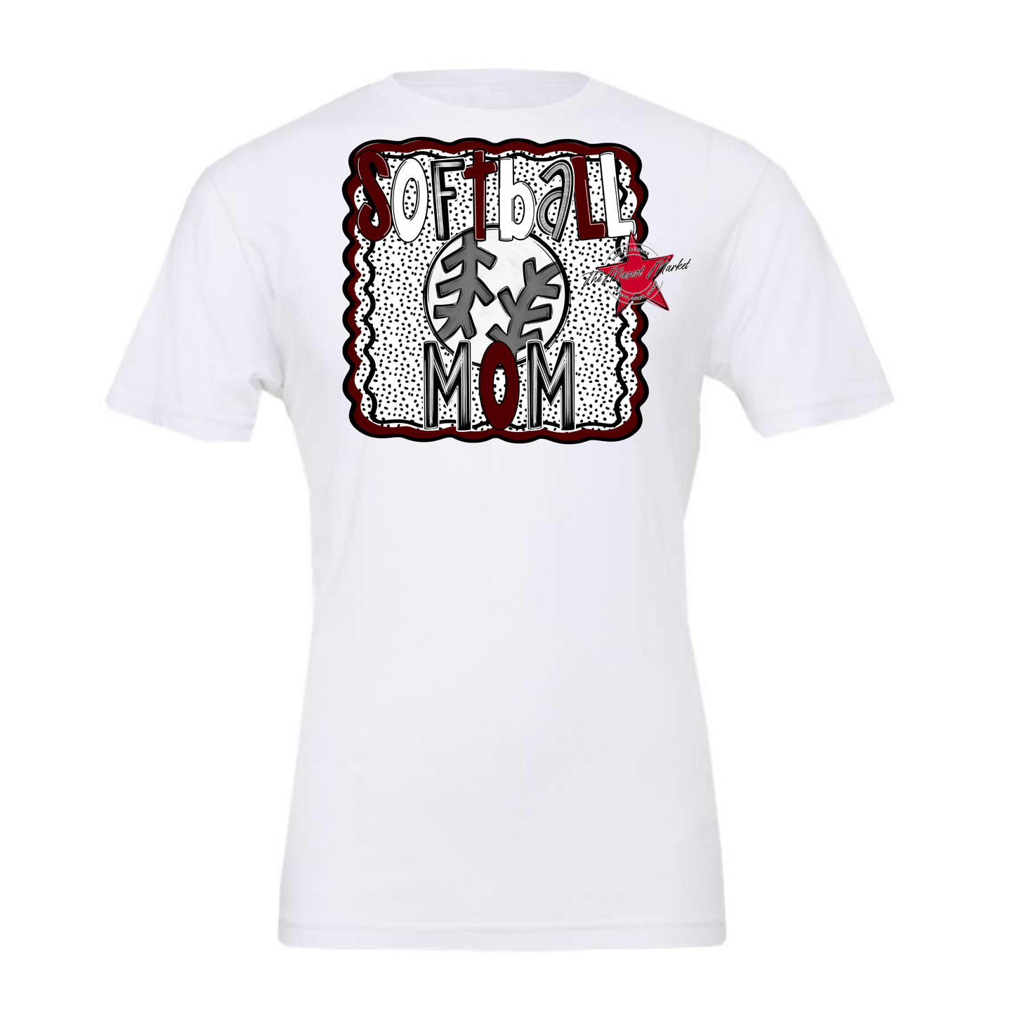 Softball Mom Dot Designn-Maroon