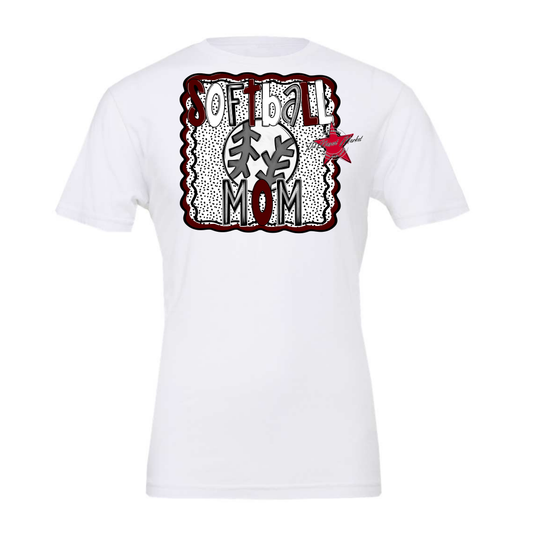 Softball Mom Dot Designn-Maroon