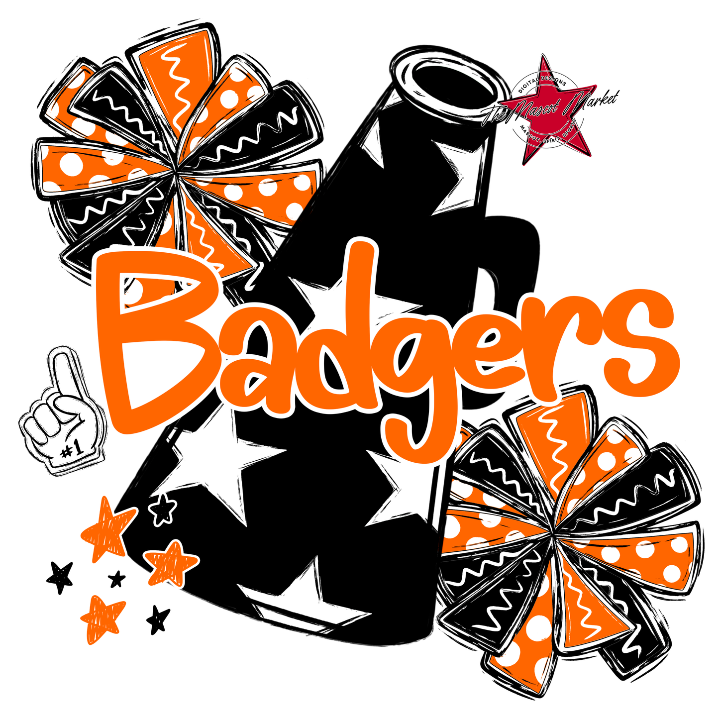 Badgers Alpha Cheer Megaphone-Orange