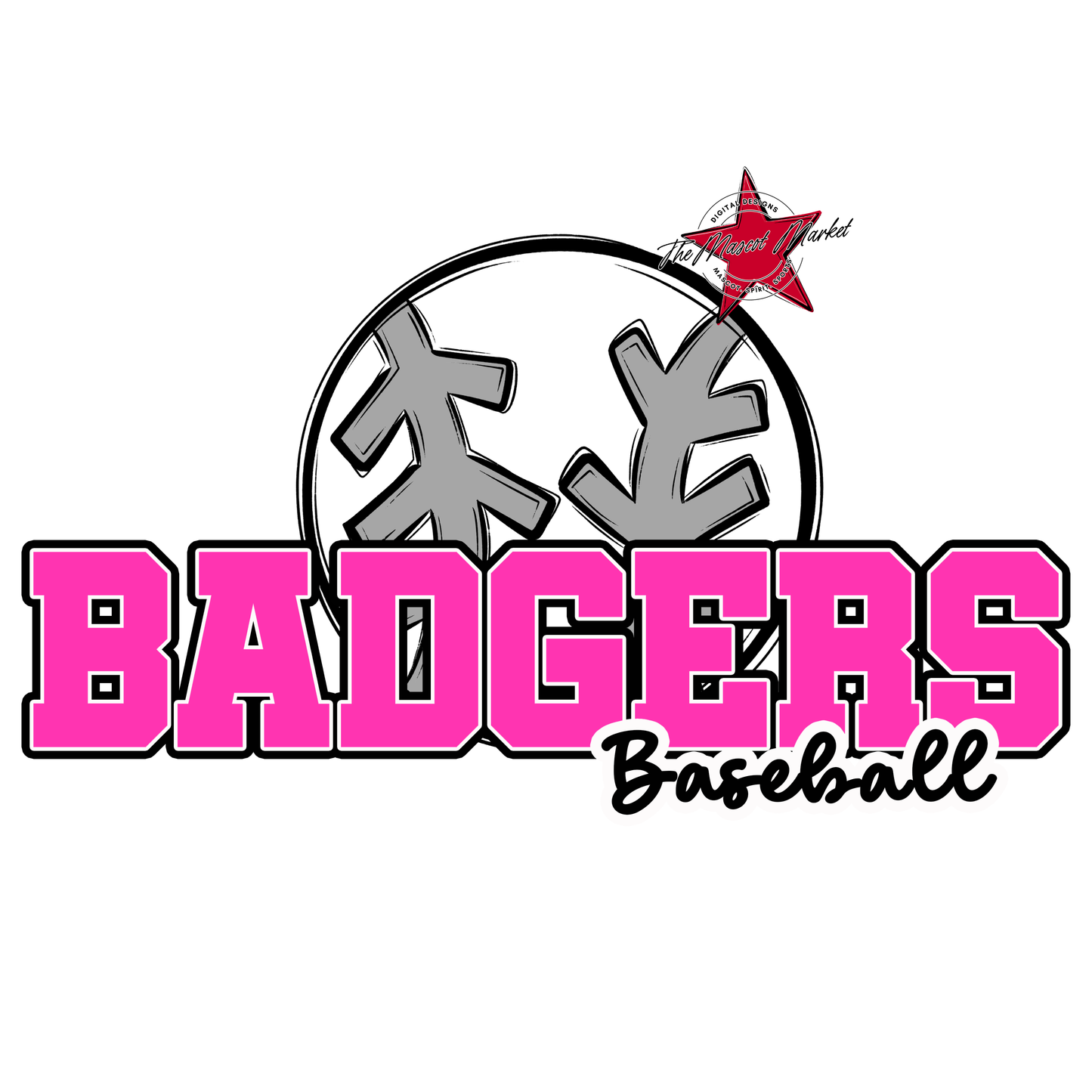 Badgers Varsity Baseball Design-Pink
