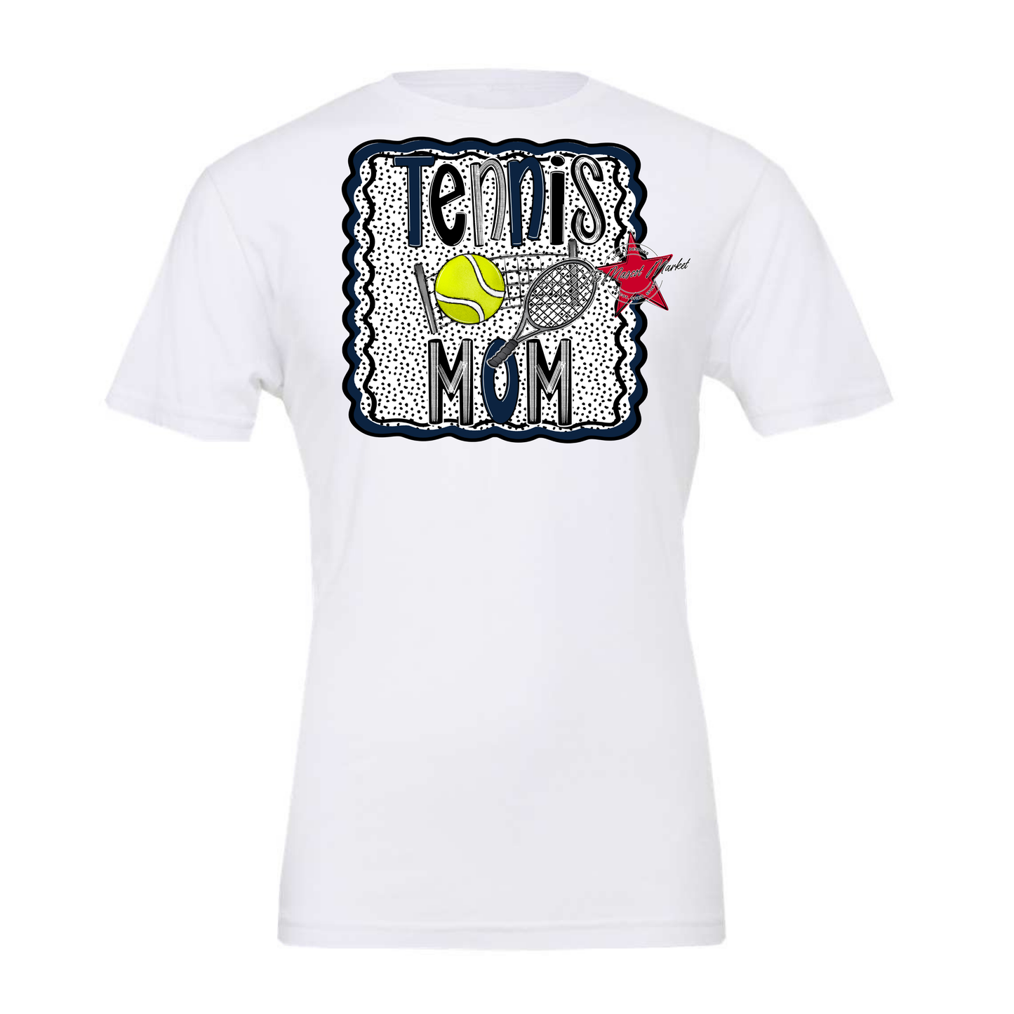 Tennis Mom Dot Design-Navy