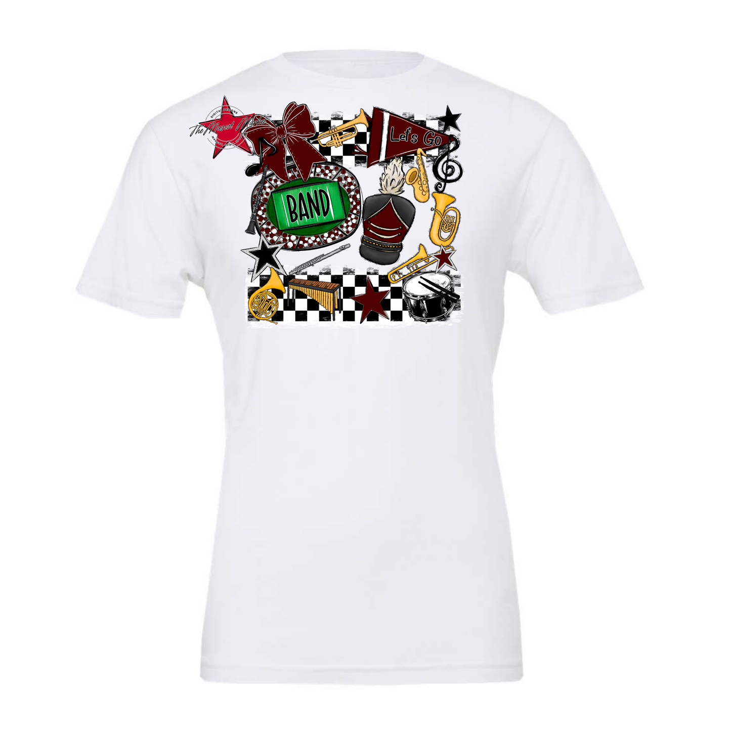 Band Checkers Spirit Design-Maroon