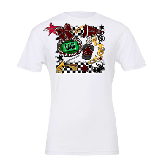 Band Checkers Spirit Design-Maroon