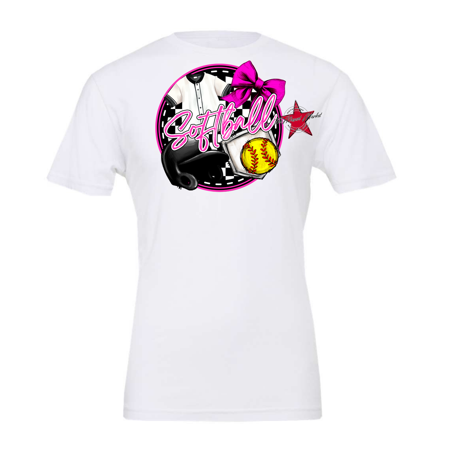 Circle Softball Design-Pink