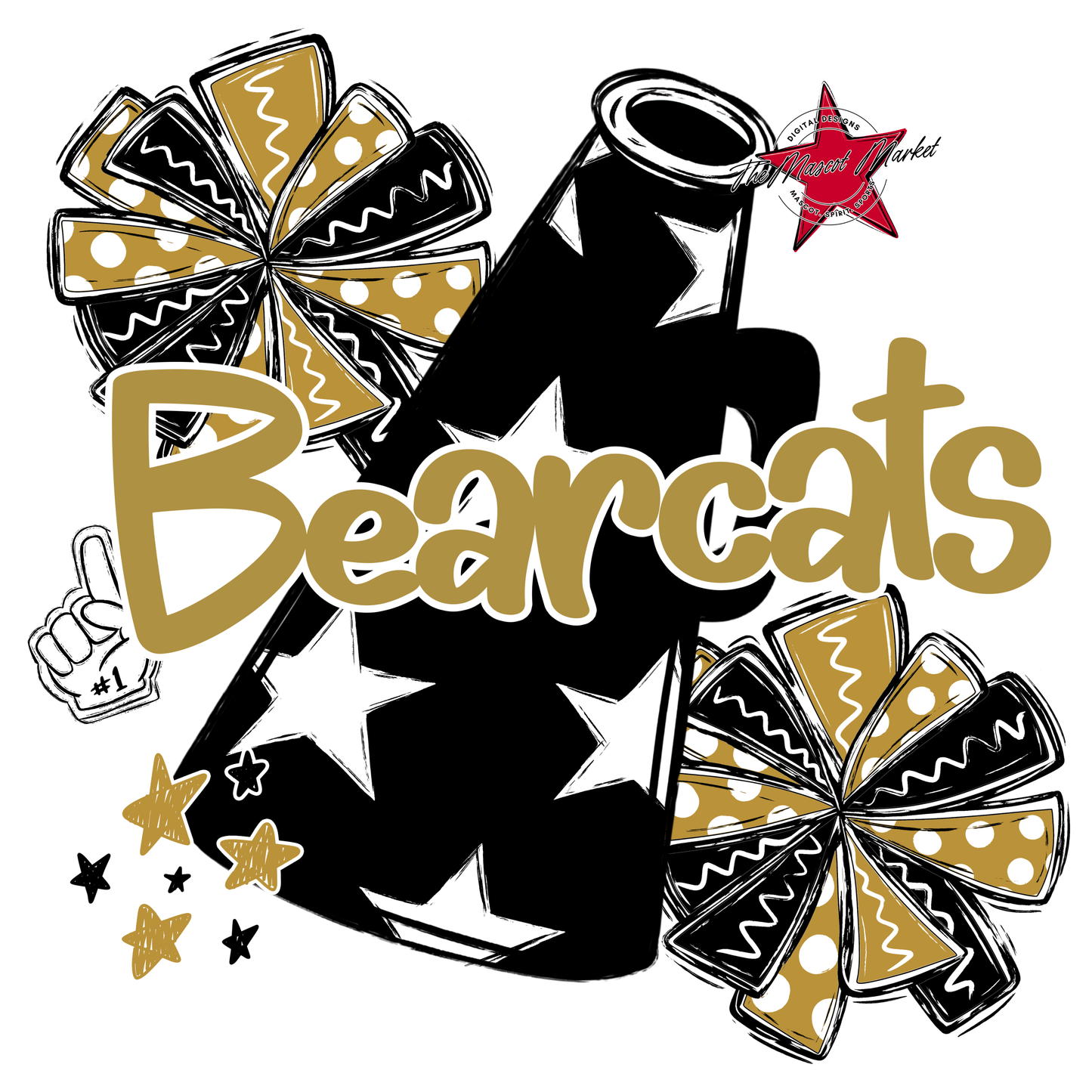 Bearcats Alpha Cheer Megaphone-Gold