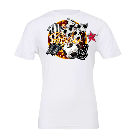 Circle Soccer Design-Maroon-Yellow