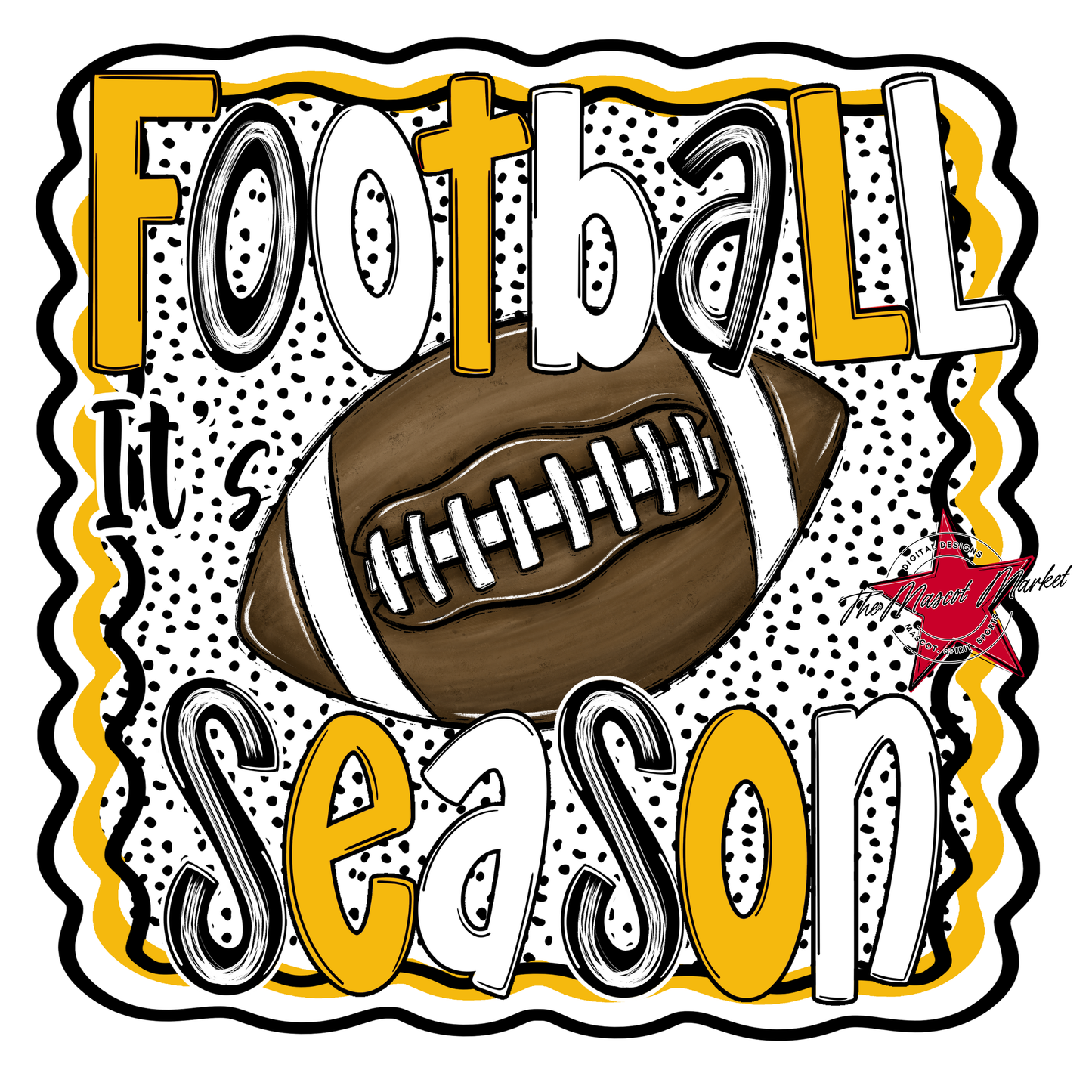 It's Football Season Dot Design-Yellow