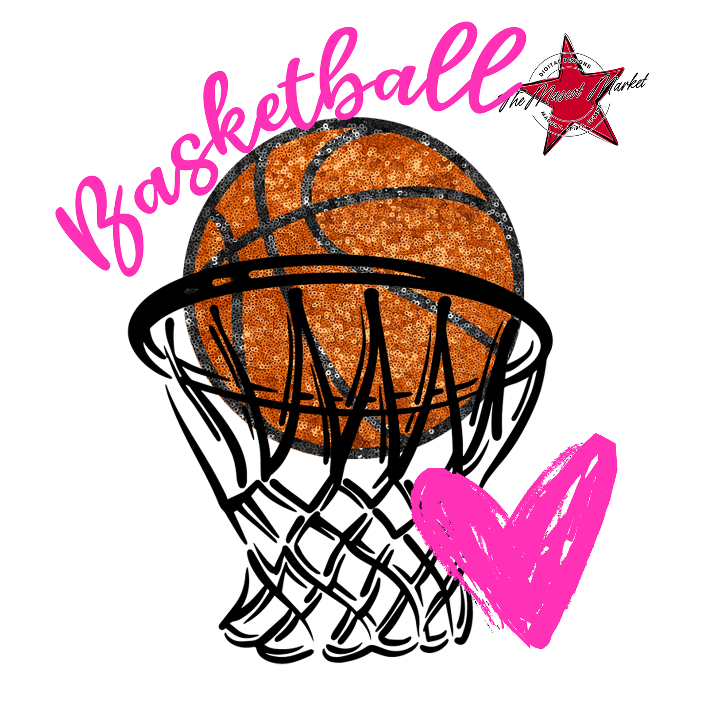 Basketball Sequins w Net-Pink