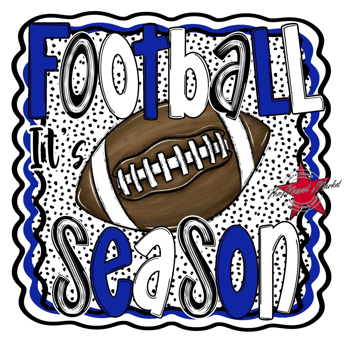 It's Football Season Dot Design-Blue