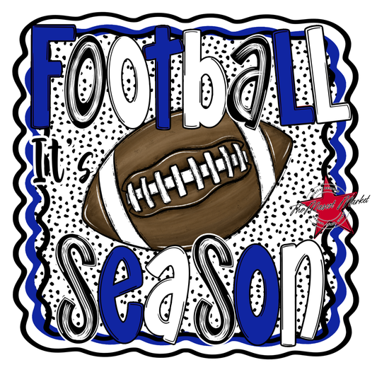 It's Football Season Dot Design-Blue