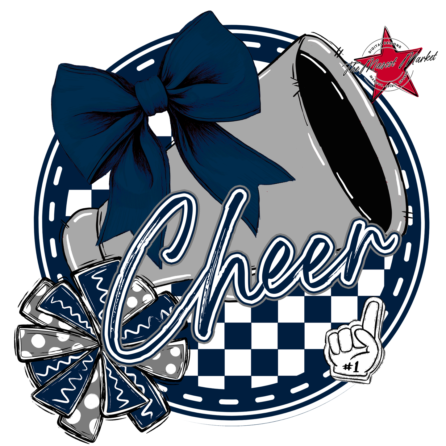 Cheer Circle Design-Navy-Grey