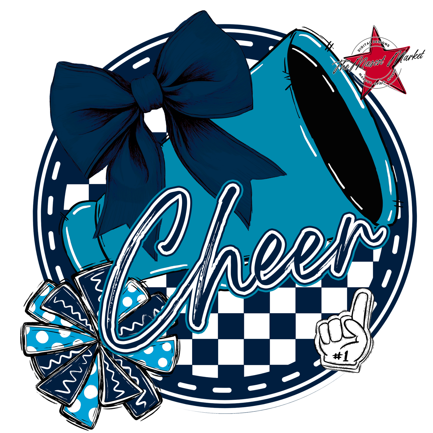 Cheer Circle Design-Navy-Carolina Blue
