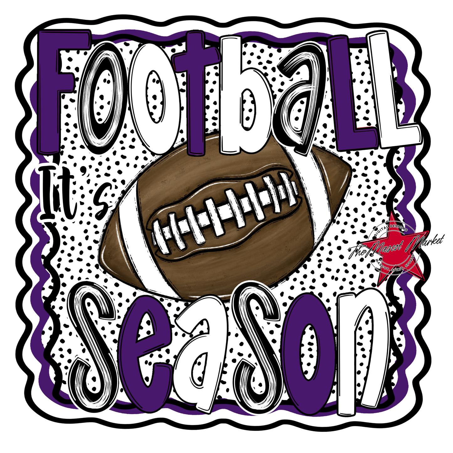 It's Football Season Dot Design-Purple