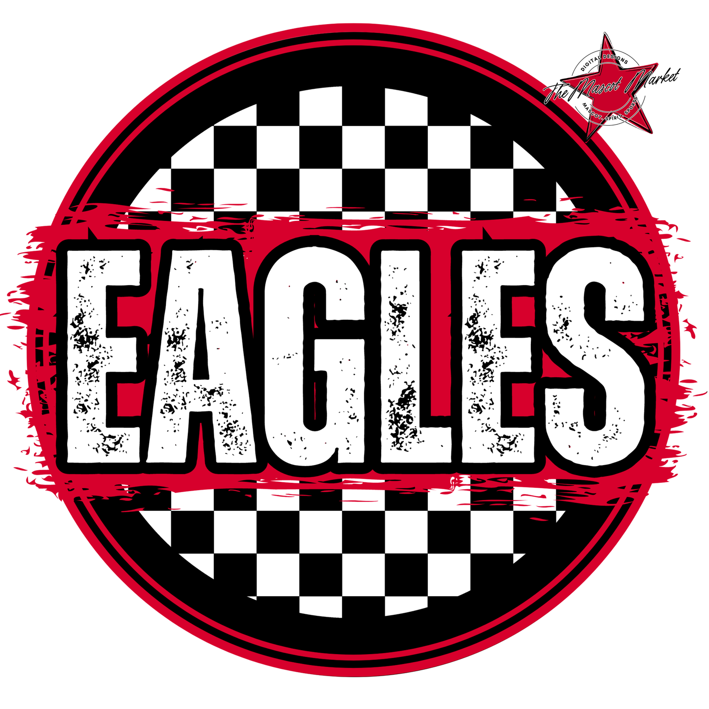 Eagles Circle Design-Red