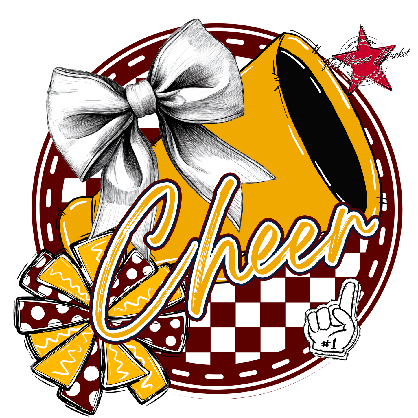 Cheer Circle Design-Maroon-Yellow