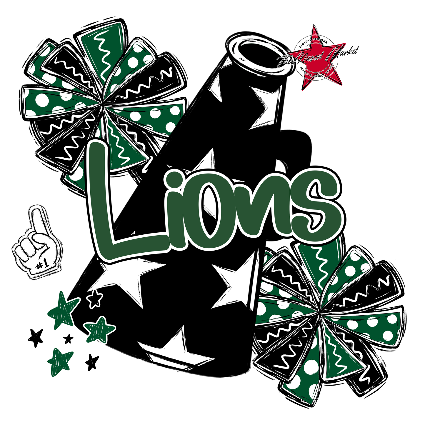 Lions Alpha Megaphone Design-Green