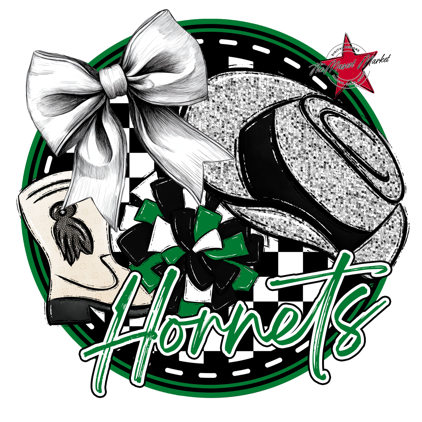Hornets Circle Drillteam Design-Kelly Green