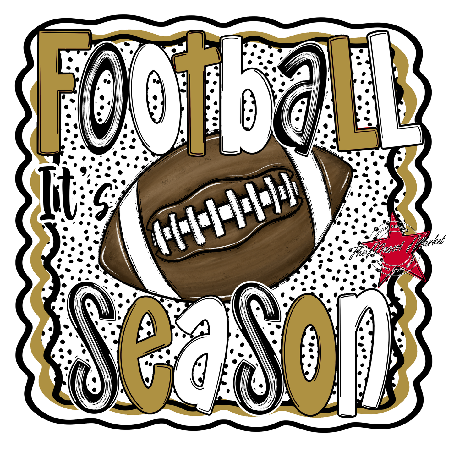 It's Football Season Dot Design-Gold