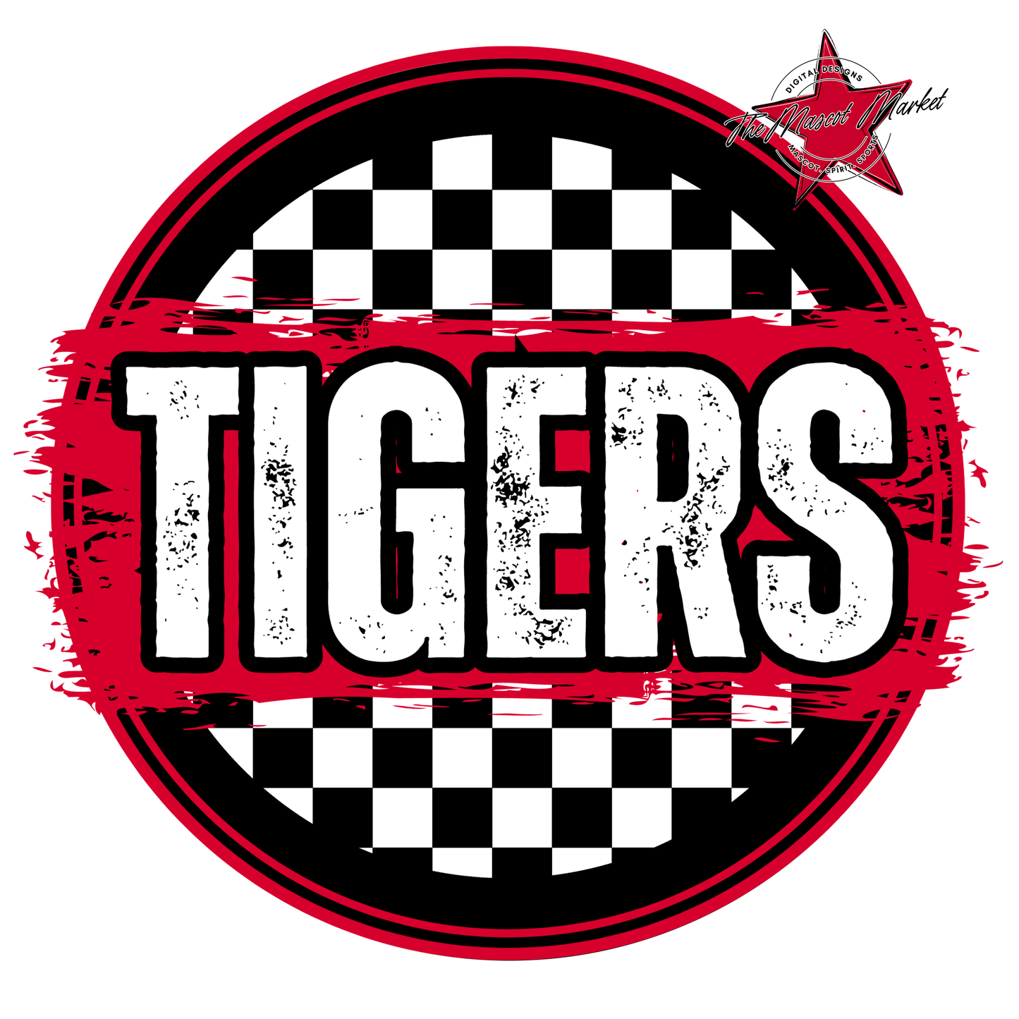 Tigers Circle Frame-Red