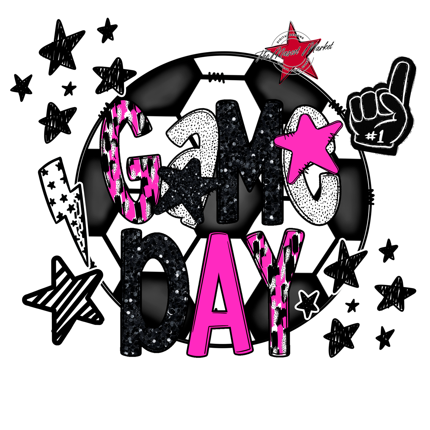 Game Day Scrape Soccer Design-Pink