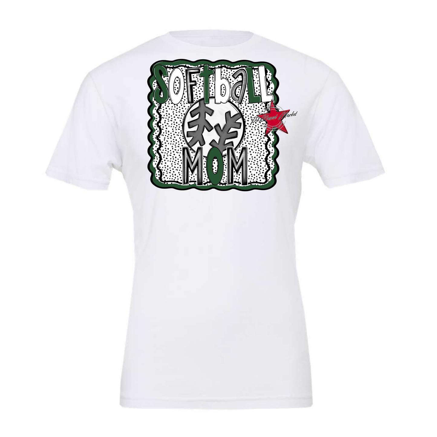 Softball Mom Dot Design-Green