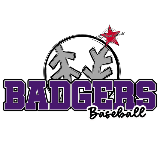 Badgers Varsity Baseball Design-Purple