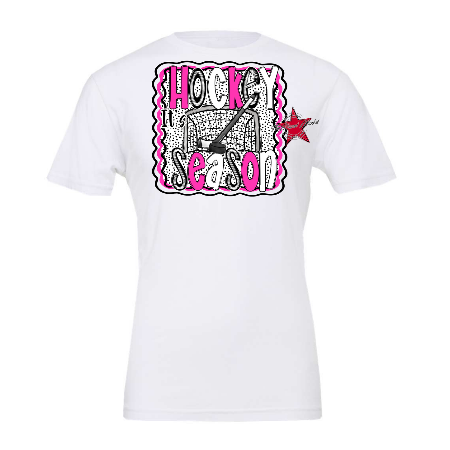 It's Hockey Season Dot Design-Pink