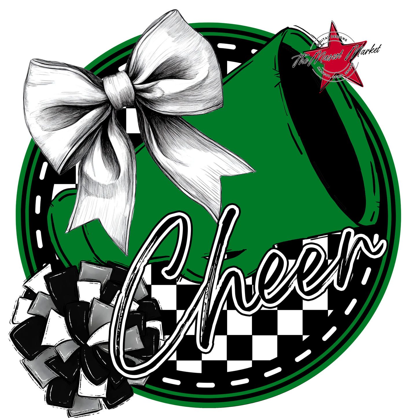 Cheer Circle Design-Kelly Green