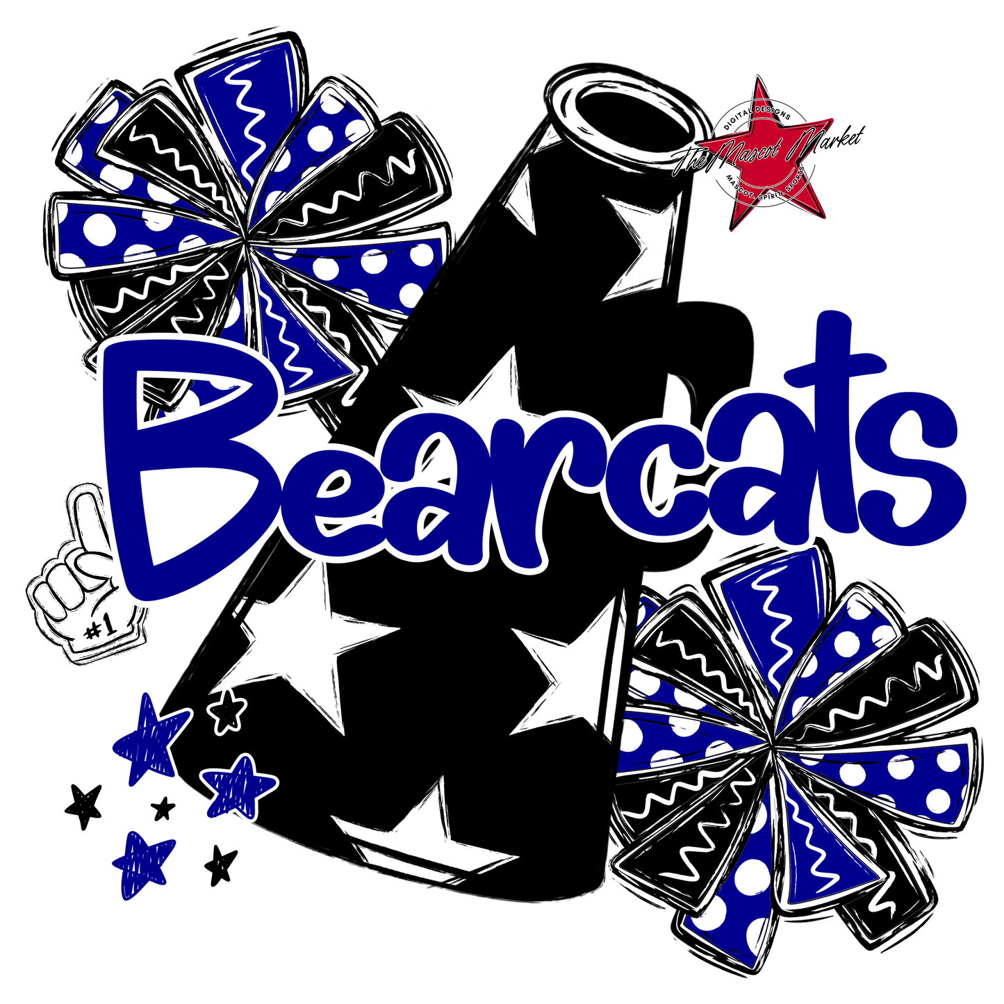 Bearcats Alpha Cheer Megaphone-Blue