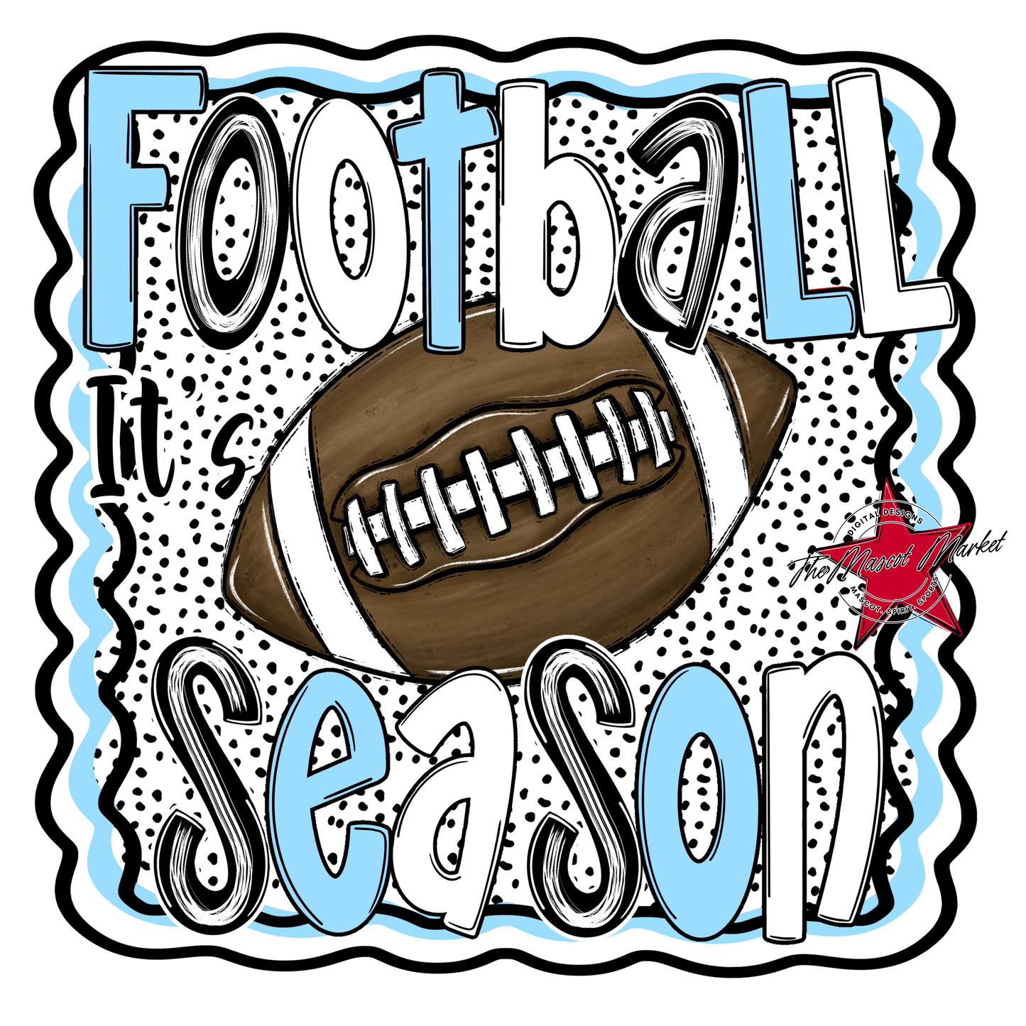 It's Football Season Dot Design-Columbia Blue