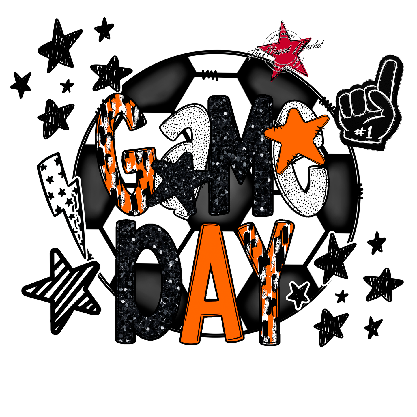 Game Day Scrape Soccer Design-Orange