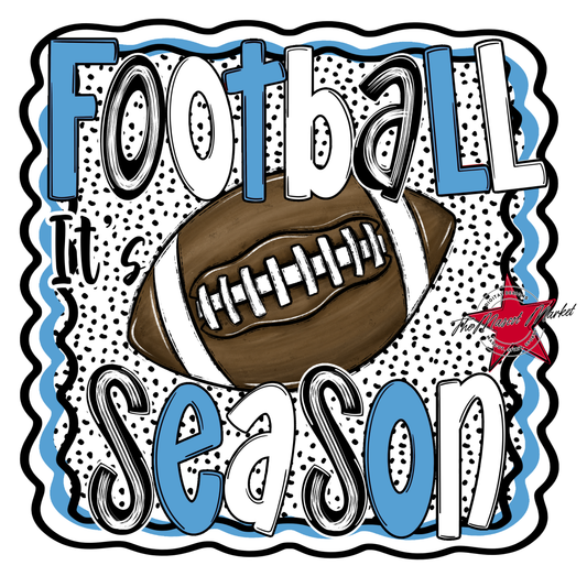 It's Football Season Dot Design-Carolina Blue