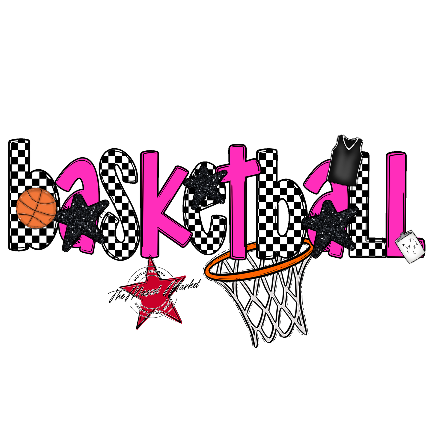 Basketball Checker Alpha-Pink
