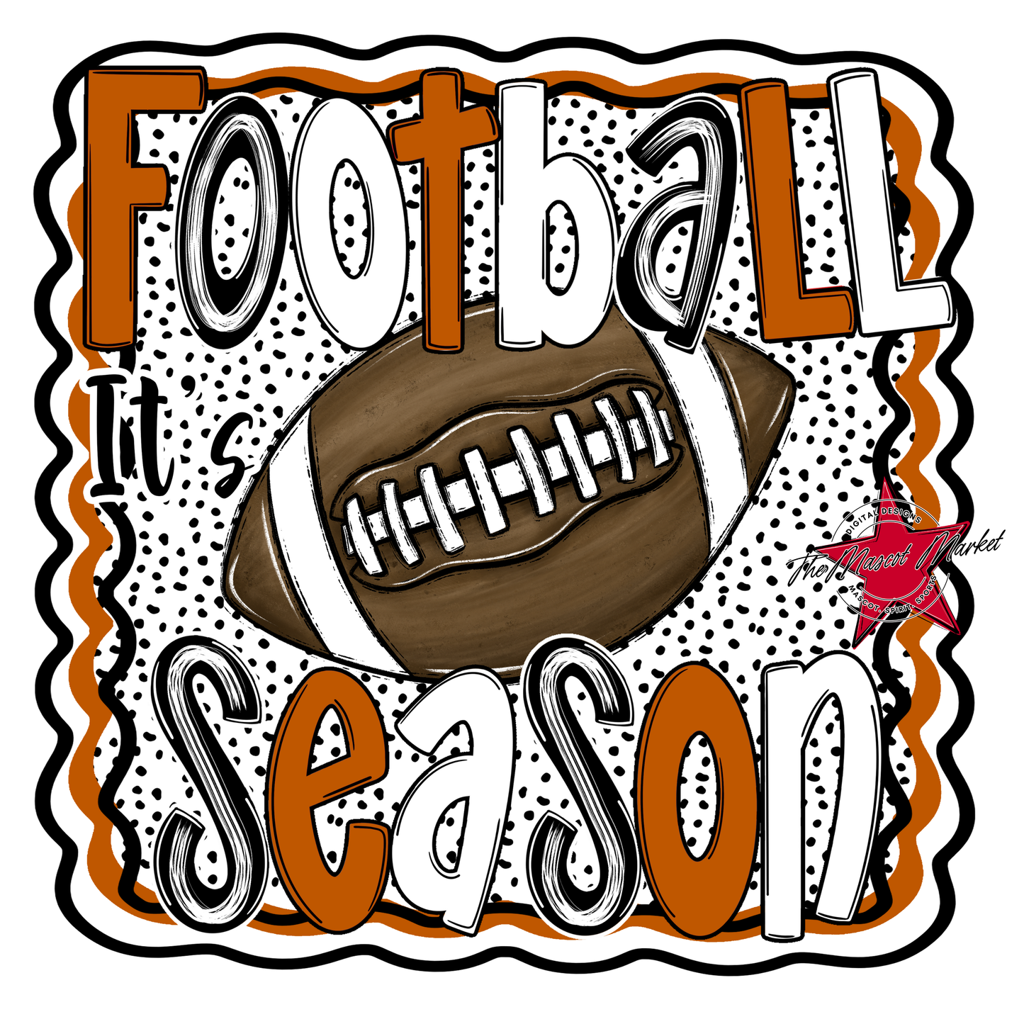It's Football Season Dot Design-Burnt Orange