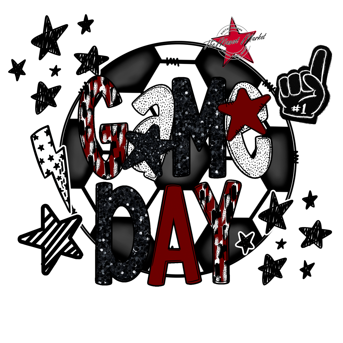 Game Day Scrape Soccer Design-Maroon