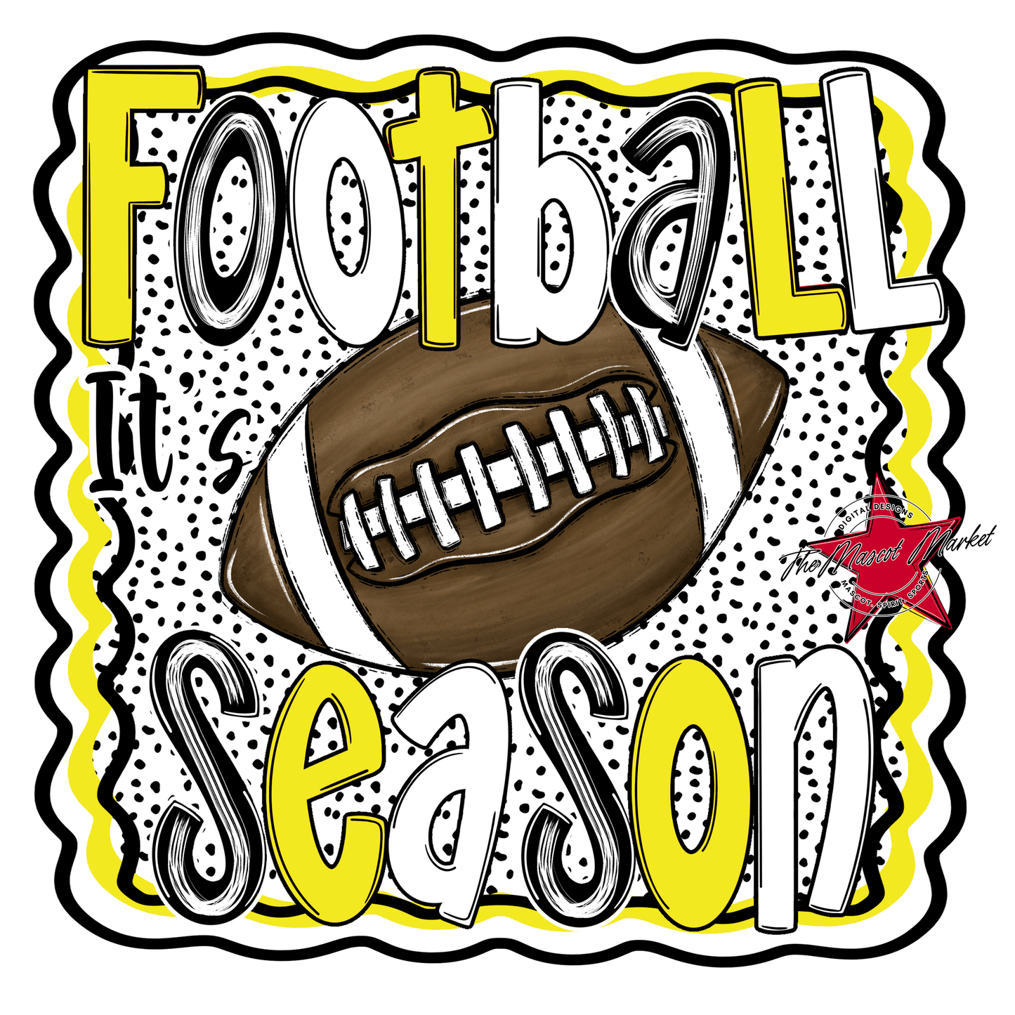 It's Football Season Dot Design-Bright Yellow