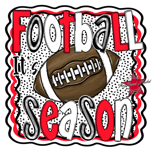 It's Football Season Dot Design-Bright Red