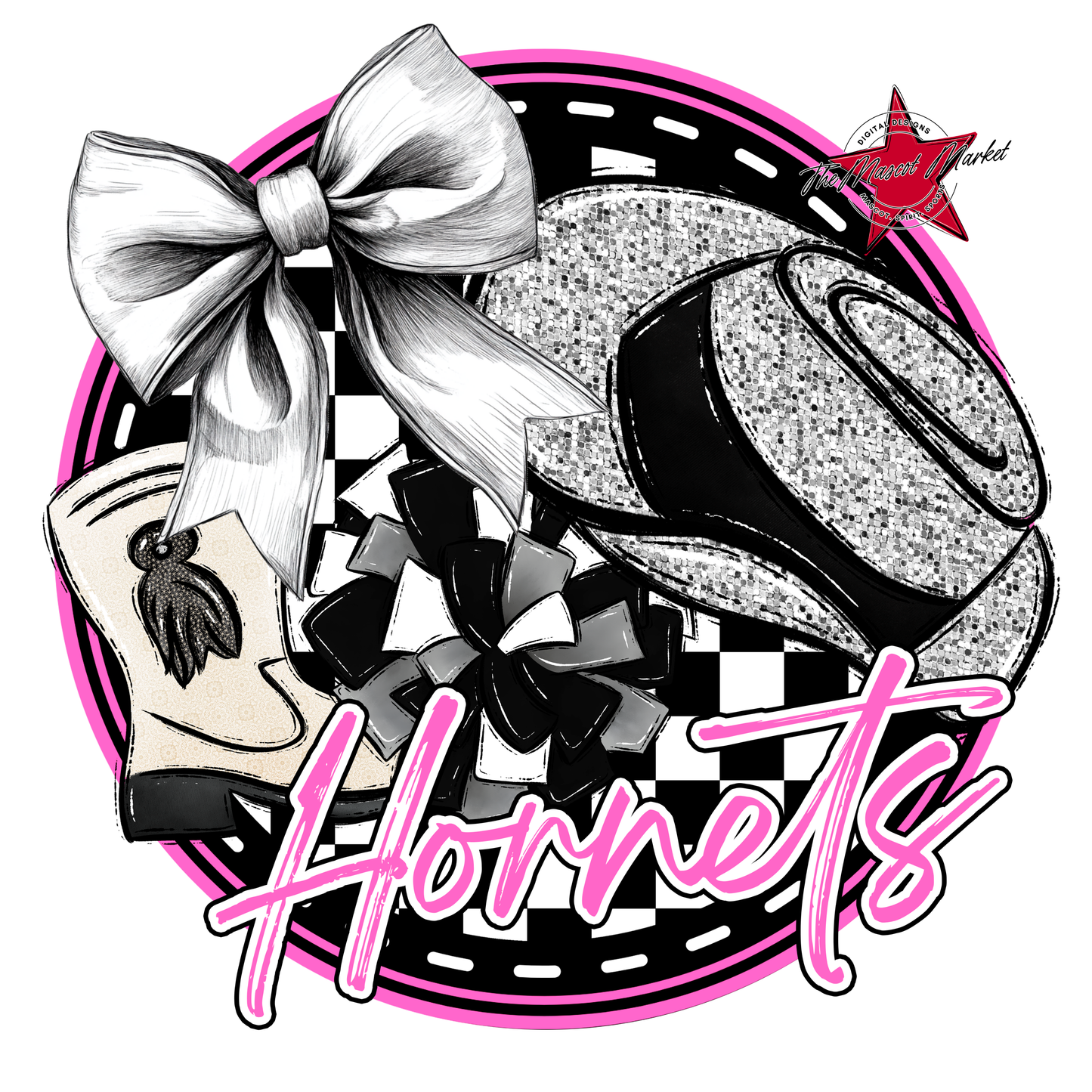 Hornets Circle Drillteam Design-Baby Pink