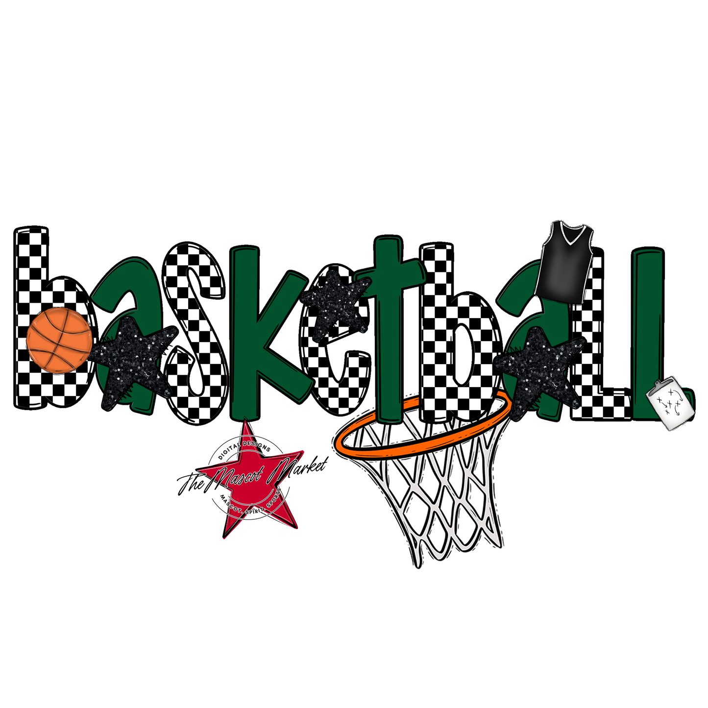 Basketball Checker Alpha-Green