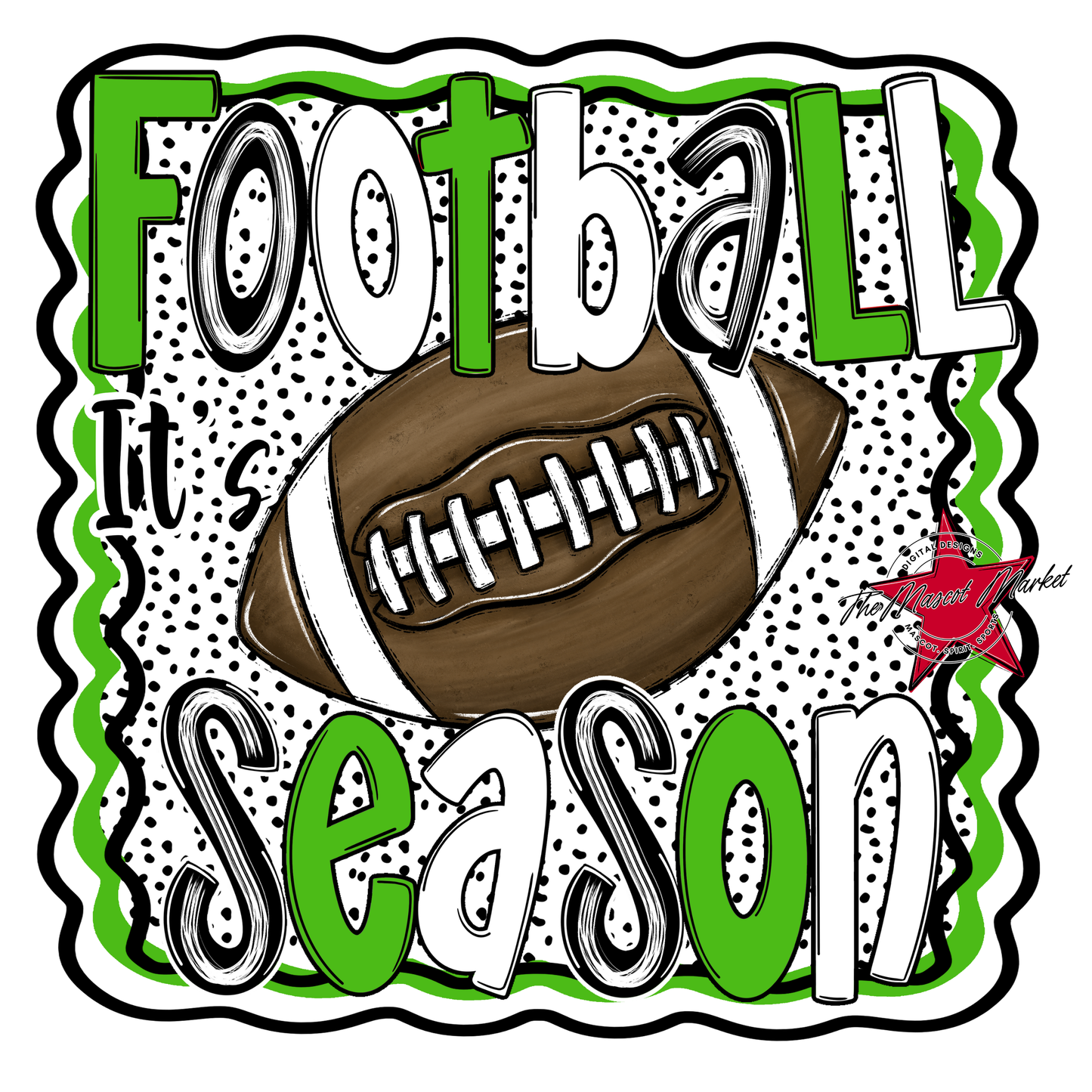 It's Football Season Dot Design-Bright Green