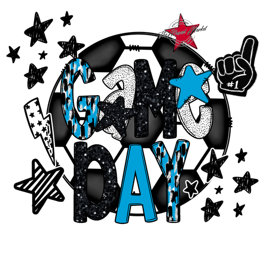 Game Day Scrape Soccer Design-Carolina Blue