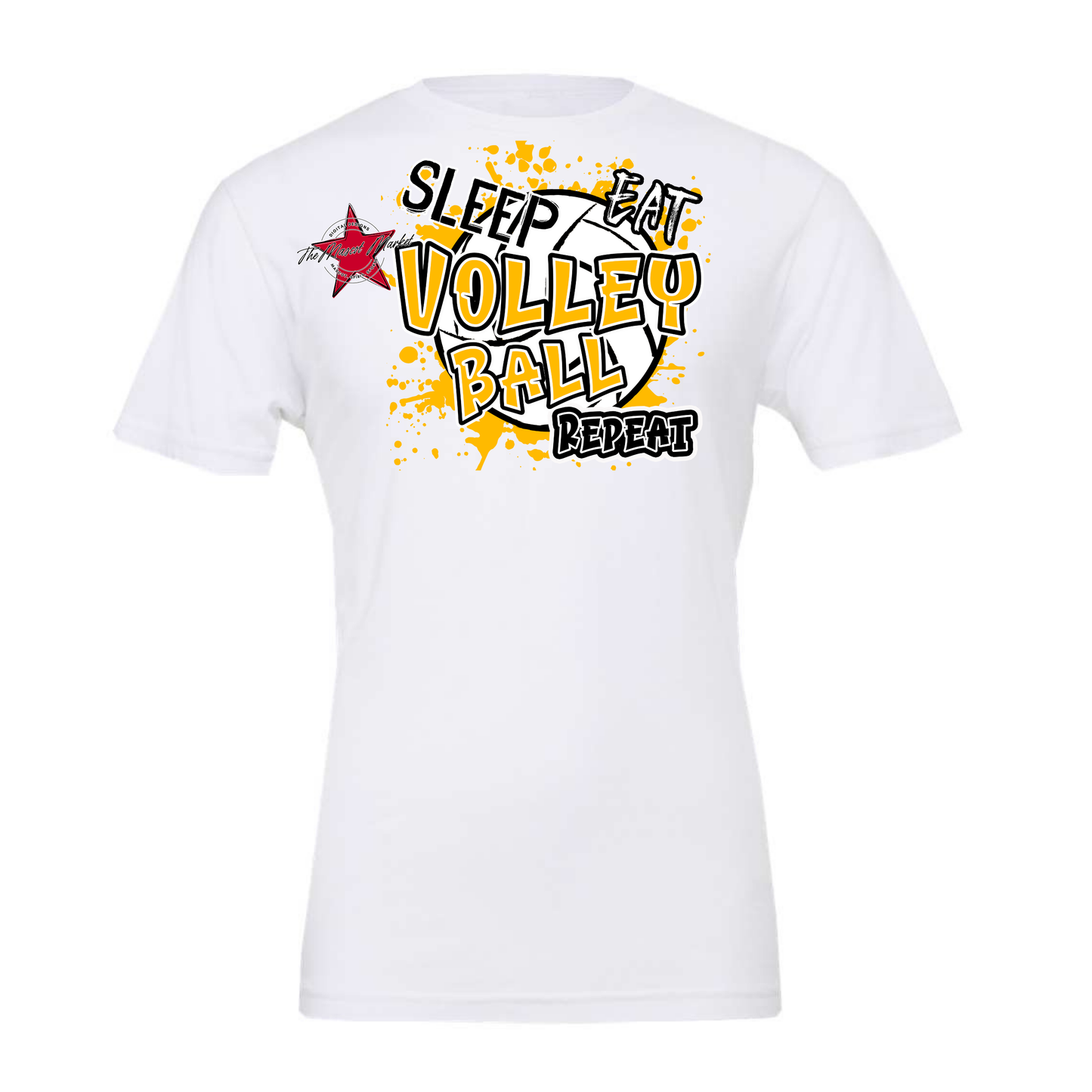 Eat Sleep Volleyball Repeat Design-Yellow