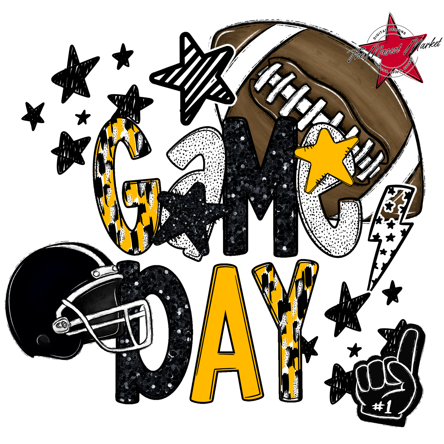 Football Game Day Scrape-Yellow