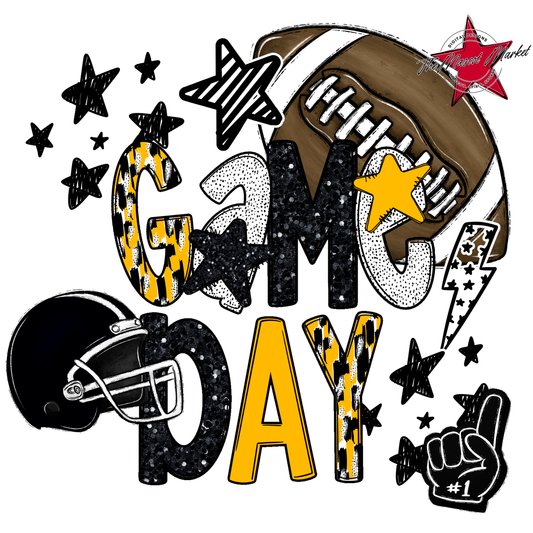 Football Game Day Scrape-Yellow