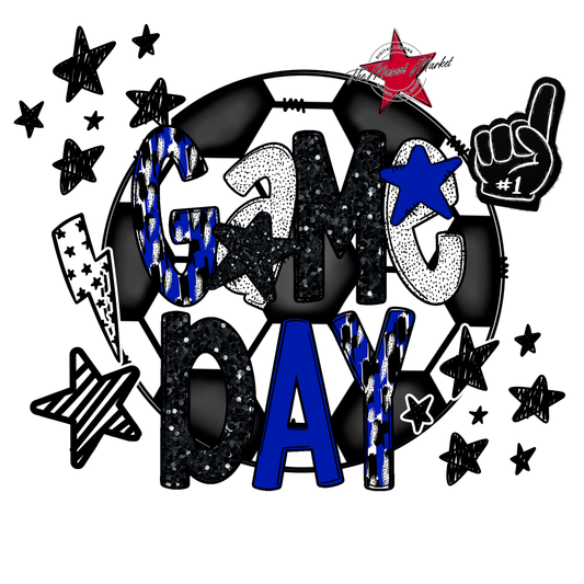 Game Day Scrape Soccer Design-Blue