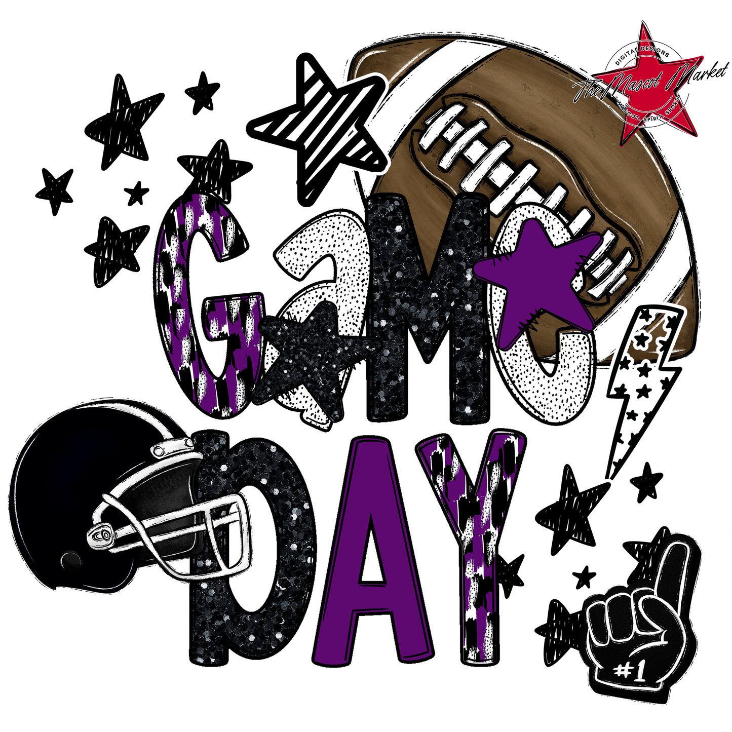 Football Game Day Scrape-Purple