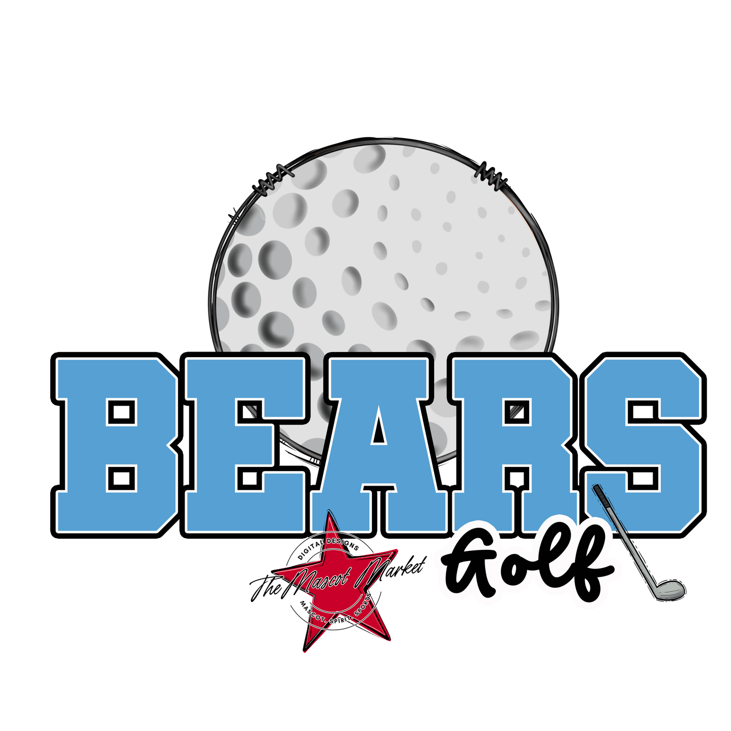 Bears Varsity Golf Design-Carolina Blue