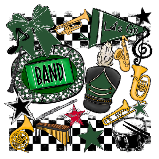 Band Checkers Spirit Design-Green