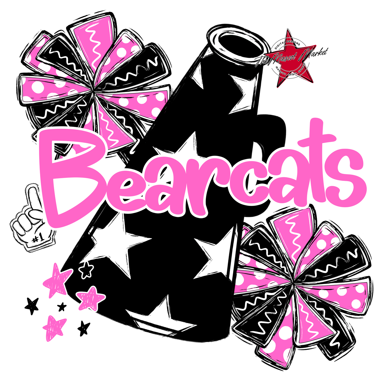 Bearcats Alpha Cheer Megaphone-Baby Pink