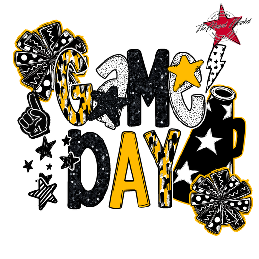 Cheer Game Day Scrape-Yellow
